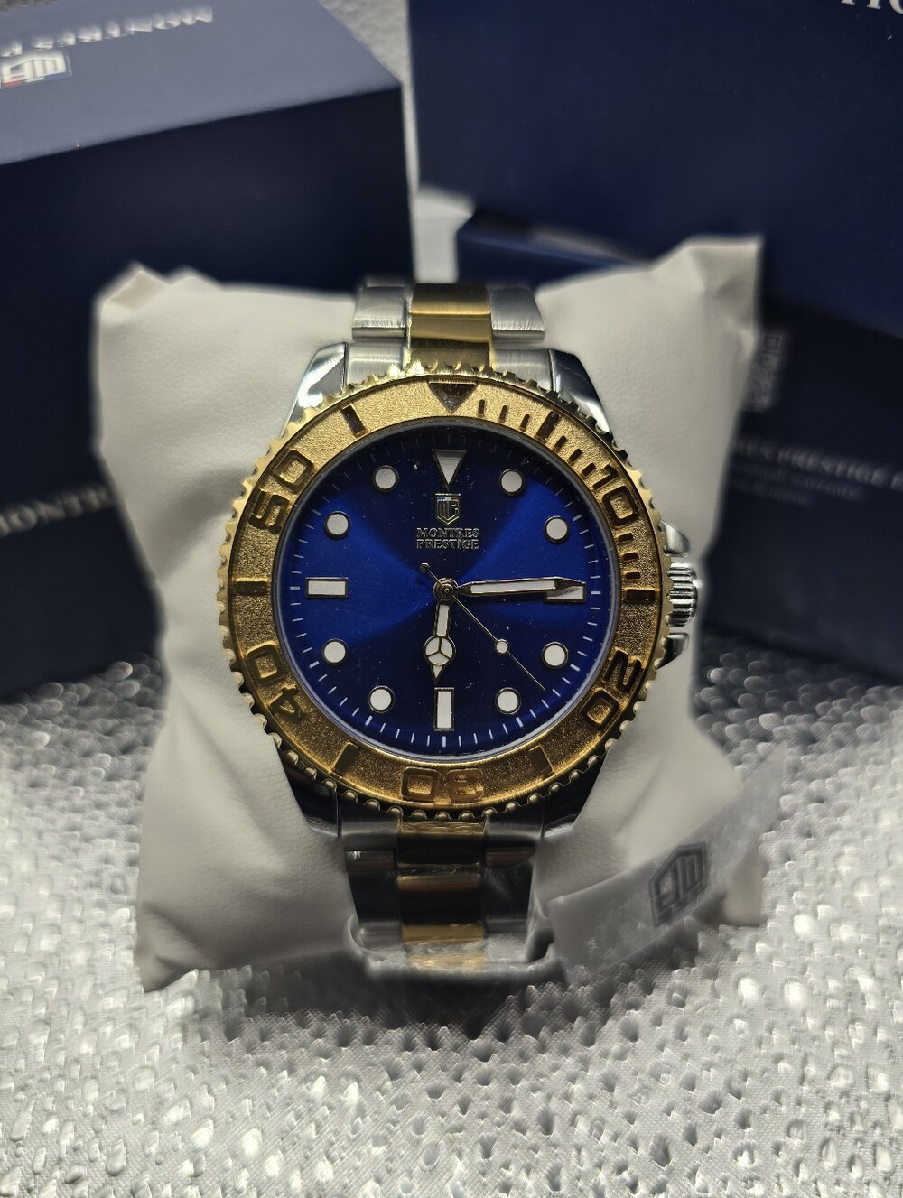 Montres Prestige X Invicta Men’s Two-Tone Blue Dial Watch 43mm